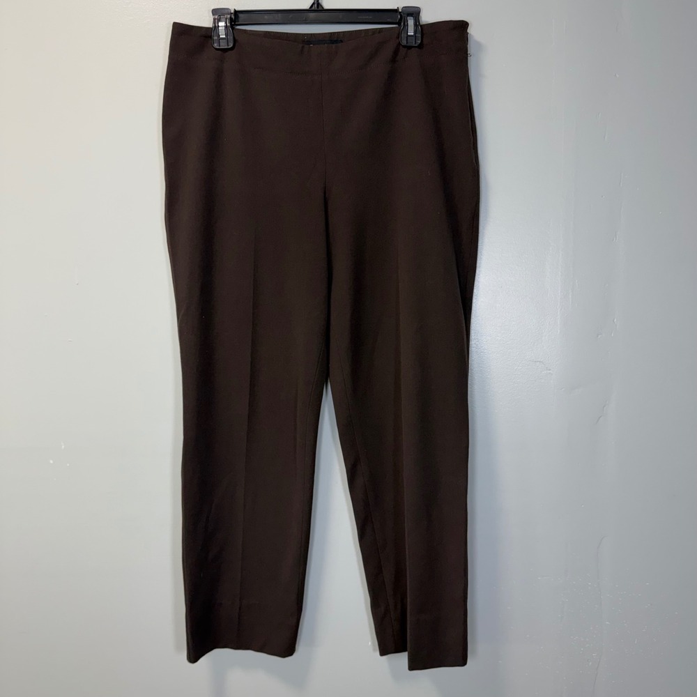 Talbots Petites Heritage Brown Dress Pants Trousers 12P Side Zip Straight Leg